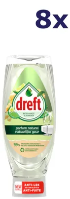 Produktbild von 8x Dreft Geschirrspülmittel – 650 ml – natürlicher Duft nach Bergamotte und Ingwer