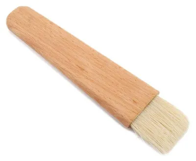 Holz-Backpinsel, hitzebeständig, für BBQ & Marinade, flacher Griff