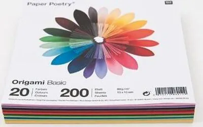 Image de 200 feuilles pour origami 15 x 15 cm - Basic