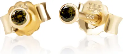 Produktbild von Paar 2,5mm 333 Gelb Gold 8 Karat Ohrstecker Zirkon Peridot Butterfly Verschluss