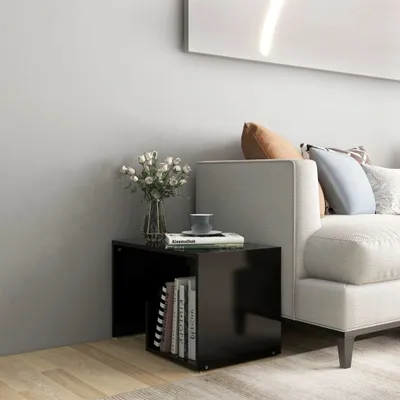 Produktbild von vidaXL Bočný stolík čierny 59x36x38 cm Drevo Materiál