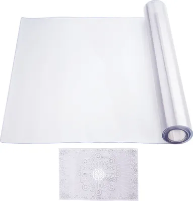 Obrázek produktu pro SucceBuy plastový ubrus, 106,7 x 243,8 cm, 1,5 mm silný průhledný chránič stolu, PVC podložka na stůl, voděodolná a snadno čistitelná podložka na stůl pro kancelář, noční stolek
