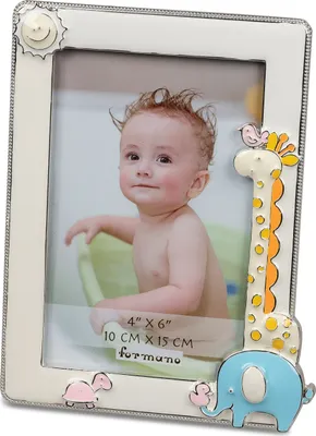 Produktbild von Kinder- Baby Fotorahmen Bilderrahmen 10x15cm mit farbiger Metall-Emaille Formano