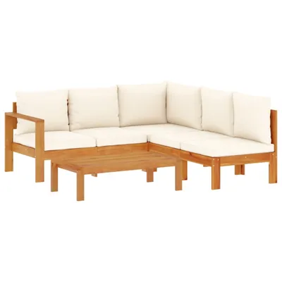 Produktbild von 4-tlg. Garten-Sofagarnitur mit Kissen Massivholz Akazie