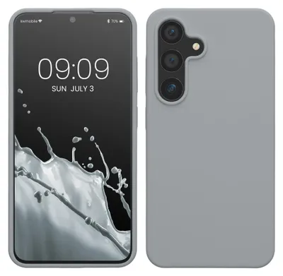 Produktbild von kwmobile Handyhülle für Samsung Galaxy S24 Hülle - Case Silikon - Kabelloses Laden - Schutzhülle Cover in Grau