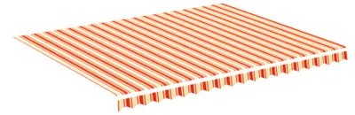 Obrázok produktu pre vidaXL Náhradný materiál na markízu, žltá a oranžová farba, 4,5 x 3,5 m, polyester