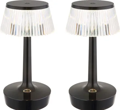 Produktbild von LED Tischleuchte, Touchdimmer, schwarz, Kristalleffekt, H 23 cm