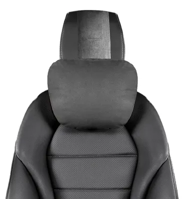 Image de Coussin de soutien-tête en coton pour voiture - Noir, pour le confort de la tête et du cou