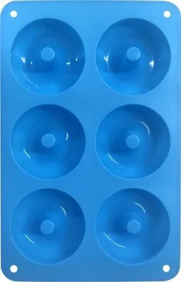 Produktbild von Jumada's - Donut-Form - Blau - Donut-Backform - Silikon - 6 Donuts Ø7cm - Donut-Maker - Hohe Qualität - Antihaftbeschichtung - Backen Sie Ihre eigenen Donuts
