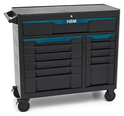 Produktbild von HBM Werkzeugwagen mit 12 Schubladen, 106 cm, schwarz-blau