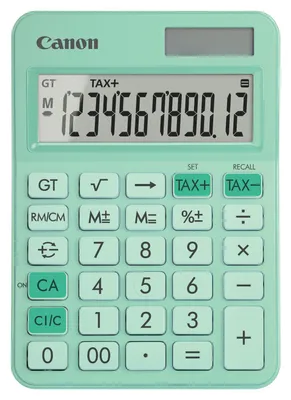 Zdjęcie produktu dla Canon LS-125KB, Komputer stacjonarny, Podstawowy kalkulator, 12 cyfr(y), Bateria/Energia słoneczna, Zielony