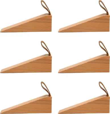 Immagine prodotto di 6pcs cuneo fermaporta in legno lucido lucido compatto pompiere per la casa appartamento
