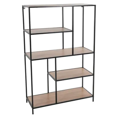 Produktbild von H&S Collection Standregal 4 Etagen 76x30x116 cm Natur und Schwarz
