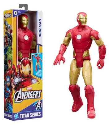Produktbild von Iron Man Figur, 30 cm, Titan Serie, 11 Artikulationspunkte, Marvel Avengers Superhelden Spielzeug, ab 4 Jahren