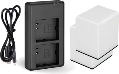 Produktbild von 2-fach Ladegerät + 2x Akku 3000mAh für Arlo Go Kamera inkl. Micro-USB Kabel - ersetzt DU-A2, DU-A1, A-2 - Ladestation Ladekabel