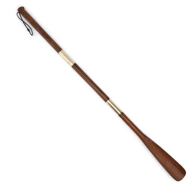 Produktbild von NKlaus Maritim Schuhlöffel 70cm dreiteilig aus Holz und Messing gold Länge verstellbar 11731