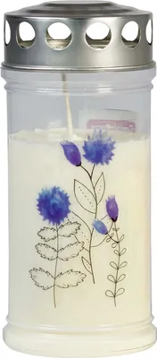 Produktbild von Grabkerze - Gedenkkerze Motiv "Kleeblume"