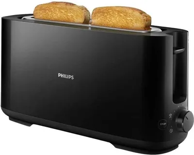 Image de Grille-pain PHILIPS Daily Collection, 1 Fente Longue, 830W, 8 Réglages, Noir