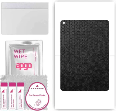Produktbild von apgo Rückseite Schutzfolie, Skin, kompatibel mit Apple iPad 10.2, Hinten Displayschutzfolie aus Vinylfolie, kratzfest, einfache Montage - Schwarze Honigwabe