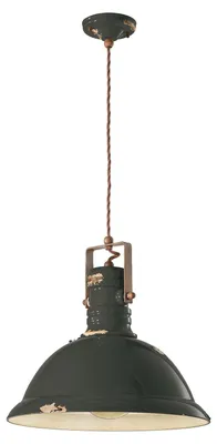 Image de Ferroluce Industrial Lampe à suspendre 40cm noire ronde