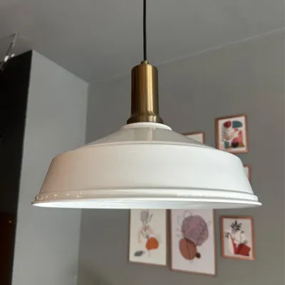 Produktbild von Pendelleuchte Asletl Ø35 cm, Industrial Weiß-Weiß Metall Hängelampe