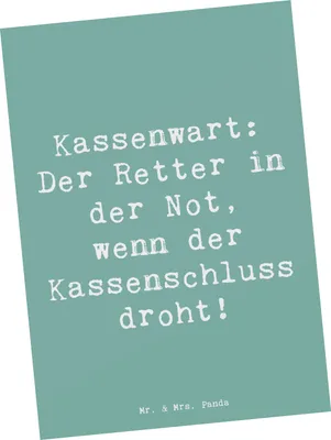 Produktbild von Mr. & Mrs. Panda Postkarte Spruch Kassenwart Held - Meeresbrise - Geschenk, Zahlenmensch, bildkarte, Grußkarte, Beruf, Ehrenamtlicher, Vereinskassenwart, Buchhalter
