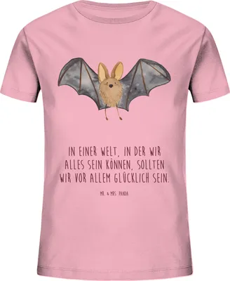 Produktbild von Mr. & Mrs. Panda Kleinkinder T-Shirt Fledermaus Flügel 12-14 Jahre (152/164) - Baumwolle Pink - Geschenk, Lustige Sprüche, Shirts für Kinder, Kindershirt, Teenager