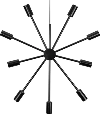 Zdjęcie produktu dla Lampa wisząca PIX - 9 punktów świetlnych - gwint E14 - wysokość: 56 cm, szerokość: 50 cm - kolor: czarny