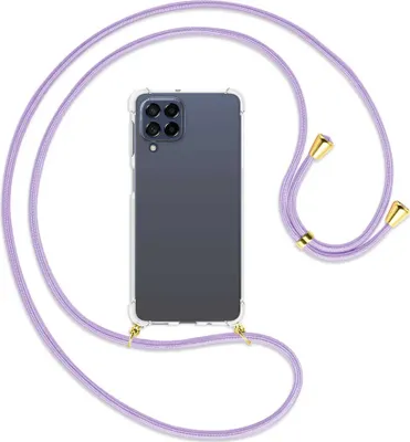 Produktbild von Handykette Backcover-Schutzhülle mit Band (Metall goldfarben) für Samsung Galaxy M53 5G - violett
