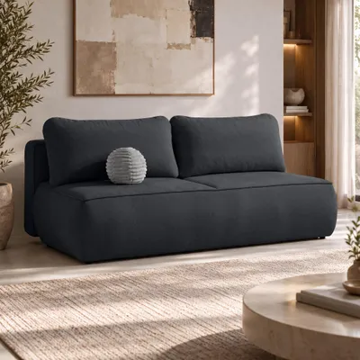 Produktbild von Beautysofa Schlafsofa DARLING 2-Sitzer 210 cm Schwarz, DL-System, Bettkasten, Bonellfederung, Liegefläche 145x200 cm