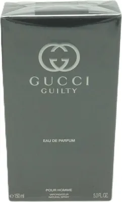 A product box for Gucci Guilty Pour Homme Eau de Parfum.