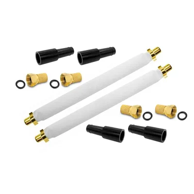 Produktbild von ARLI 2x Fensterdurchführung 20 cm – Selbstklebend + 4x F-Stecker + 4x Gummitülle | SAT TV Flachkabel für Fenster & Türen