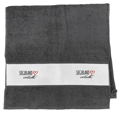 Produktbild von Huuraa Handtuch Siegerland verliebt 50x100cm Graphite Baumwolle Handtuch Geschenkidee