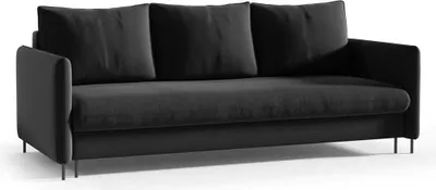 Produktbild von Sofa mit Schlaffunktion Bella 3-Sitz schwarz - Stoff Riviera 100