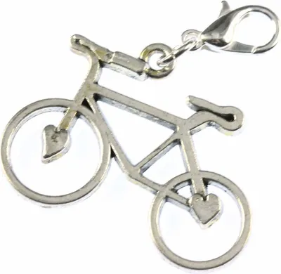 Produktbild von Fahrrad Charm Anhänger Bettelarmband Miniblings Rad Bike Metall Herz silber