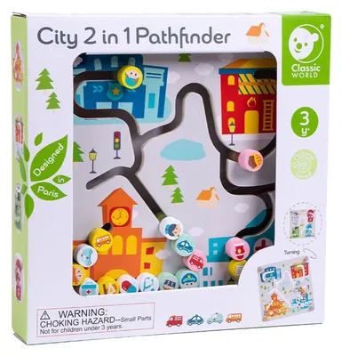 Produktbild von Classic World Holz Sortierspiel Lernbrett Stadt und Mülltrennung