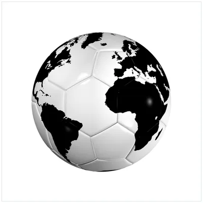 Produktbild von Wallario Wandbild aus Acryl, 50 x 50 cm, freischwebende Optik - Planet Fußball
