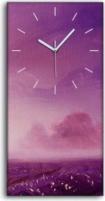 Produktbild von Wanduhr Bürouhr Leinwand Bild Geräuschlos 30x60 Kunst Abstrakte Blumen Feld - weiße Hände