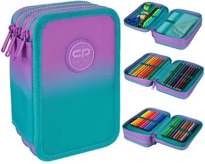 Zdjęcie produktu dla Piórnik Coolpack z wyposażeniem potrójny Jumper 3 Blueberry