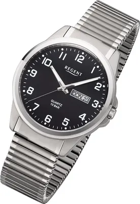 Produktbild von Regent Herren Uhr Titan-Uhr F-1199 Analog Metall Armband-Uhr silber URF1199