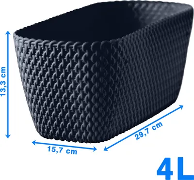 Zdjęcie produktu dla Doniczka Ogrodowa Skrzynka 29,7 Cm Donica Dekoracyjna Do Domu Antracytowa