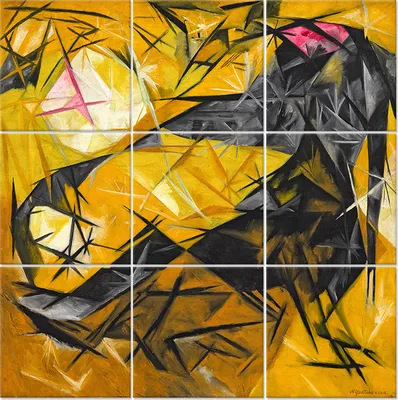 Produktbild von Legendarte - Multipanel Bilder Katzen - Natalia Goncharova cm. 150x150 (9 Stück)