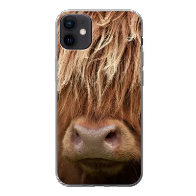 Produktbild von MuchoWow® Handyhülle Schutzhülle Hülle für iPhone 12 mini Schottischer Highlander - Nase - Haare Silikon Softcase Handy Hülle - Bild