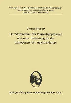Produktbild von Der Stoffwechsel der Plasmalipoproteine und seine Bedeutung für die Pathogenese der Arteriosklerose