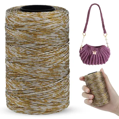 Produktbild von Macramé-Kordel, 1 mm x 230 m - Polyesterfaden für Handwerk und DIY-Projekte (Gelb-Kamel)