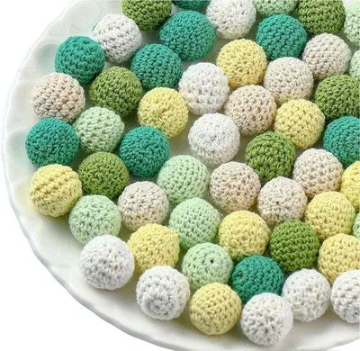 Produktbild von Famanu Holzperlen Bunt 20 mm - Handgefertigte, runde Perlen mit Loch zum Auffädeln