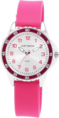 Produktbild von Kinder-Uhr mit Silikonarmband 24 cm, 35 mm Ø, 16 mm breit, bunt, Metallgehäuse, Mineralglas, Quarzuhrwerk, leuchtende Zeiger, robust, Geschenkidee