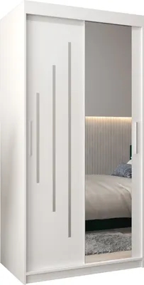 Produktbild von Kleiderschrank, Schiebetürenschrank Schlafzimmer, Schrank mit Spiegel YORK 2 100 cm