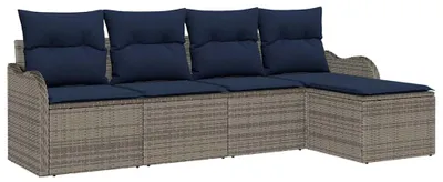 Immagine prodotto di Set divano da giardino vidaXL in polyrattan grigio