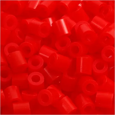 Produktbild von Nabbi-Perlen zum Aufbügeln, Größe 5 x 5 mm, Lochgröße 2,5 mm, mittel, hellrot (32225), 1100 Stück, 1 Box